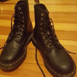 Doc Martens black vegan combat boots
